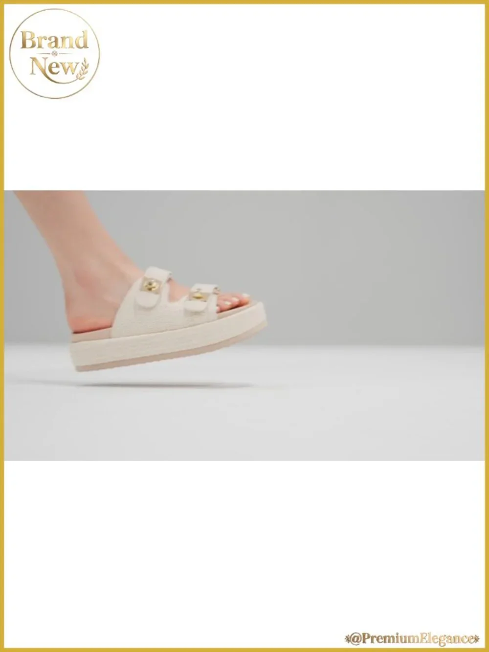 Women's Platform Wedge Espadrille Sandals Slip-On Buckle PU Midsole